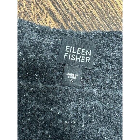 Eileen Fisher Sweater Long Sleeve Crew Neck Wool Silk Blend Pullover Black Small - Picture 6 of 8